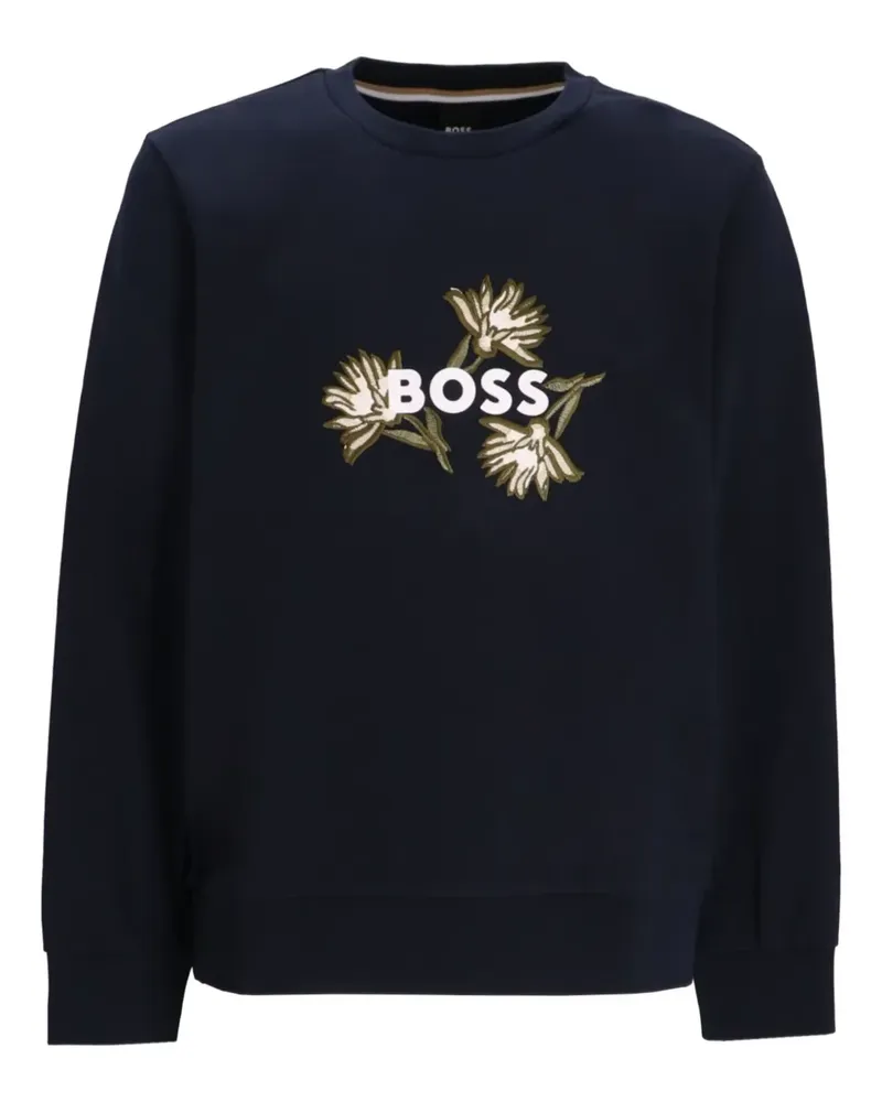 HUGO BOSS Besticktes Sweatshirt - Blau Blau