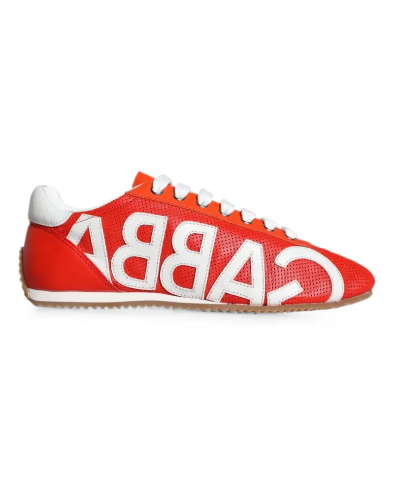 Dolce & Gabbana Perforierte Sneakers mit Logo-Applikation - Rot Rot