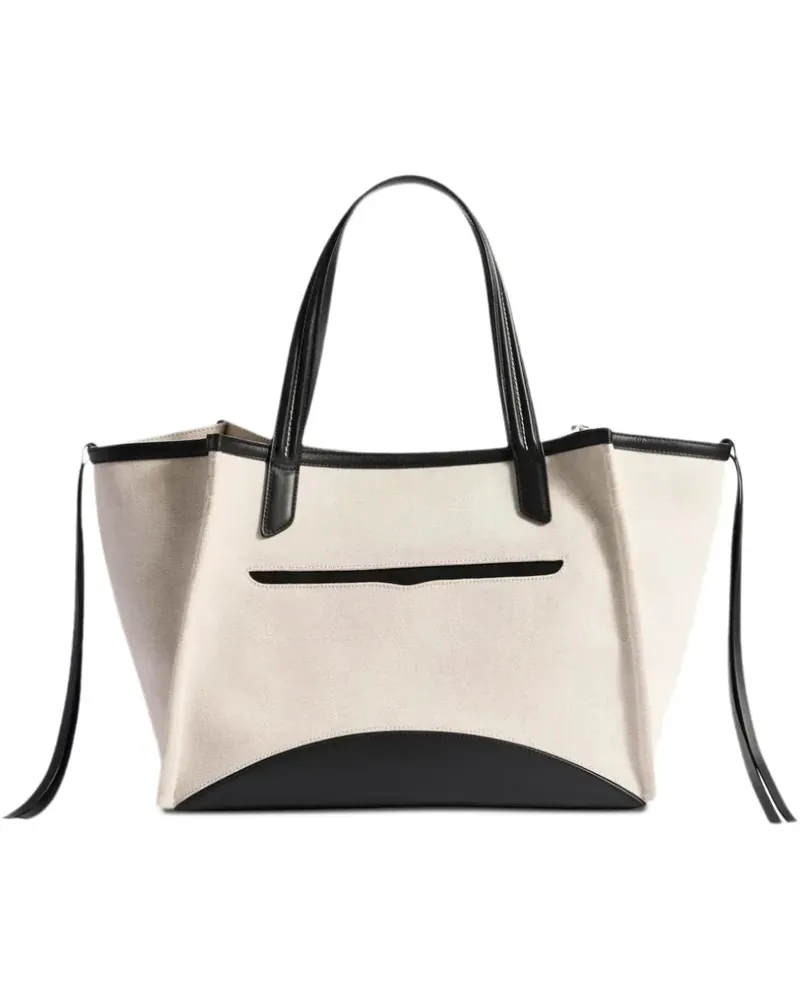 J.W.Anderson Schultertasche aus Stroh - Nude Nude
