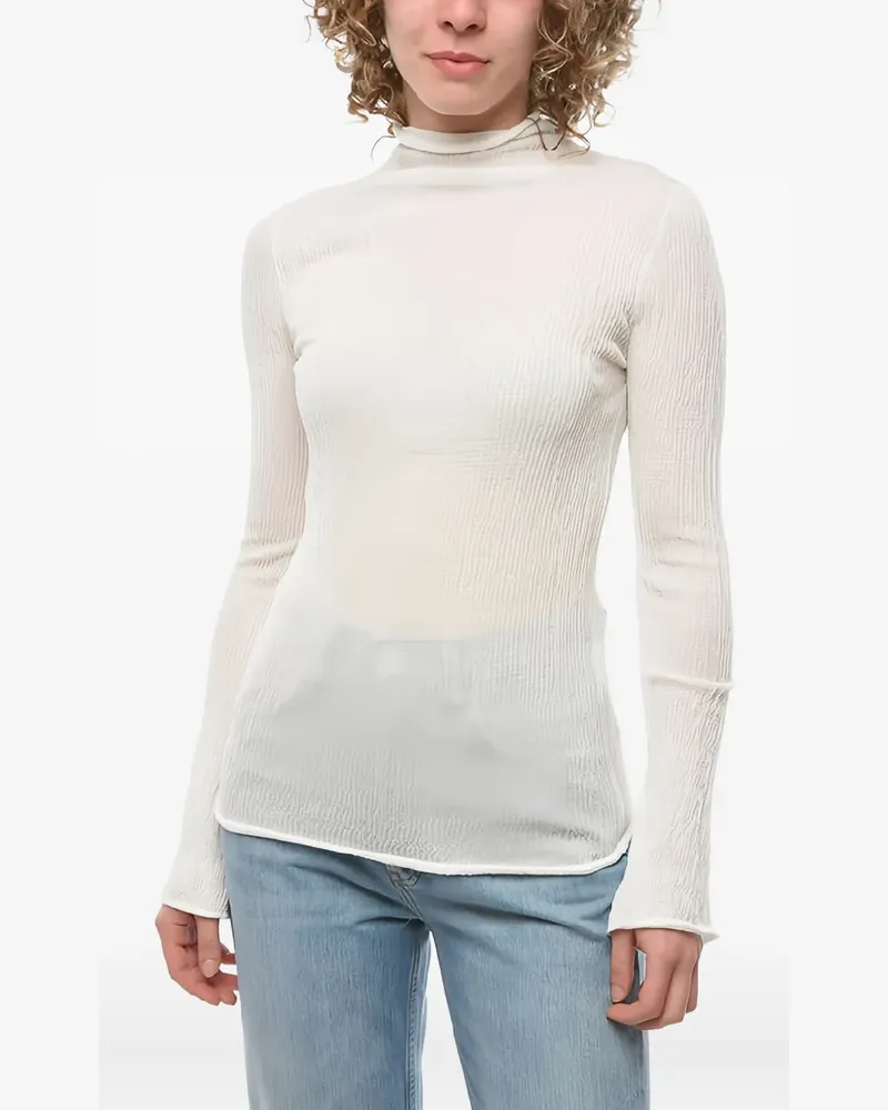Ferragamo T-Shirt mit Stehkragen - Weiß Weiß