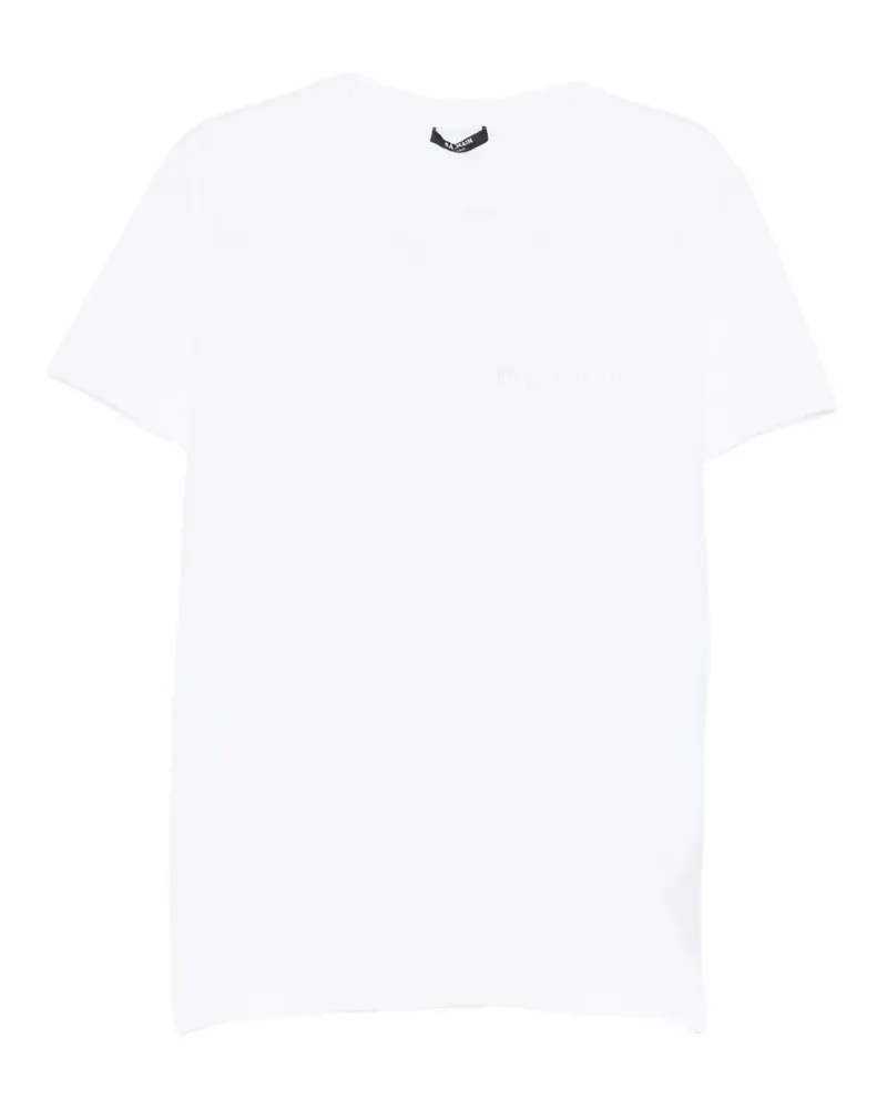 Balmain logo-patched crew neck T-shirts - Weiß Weiß