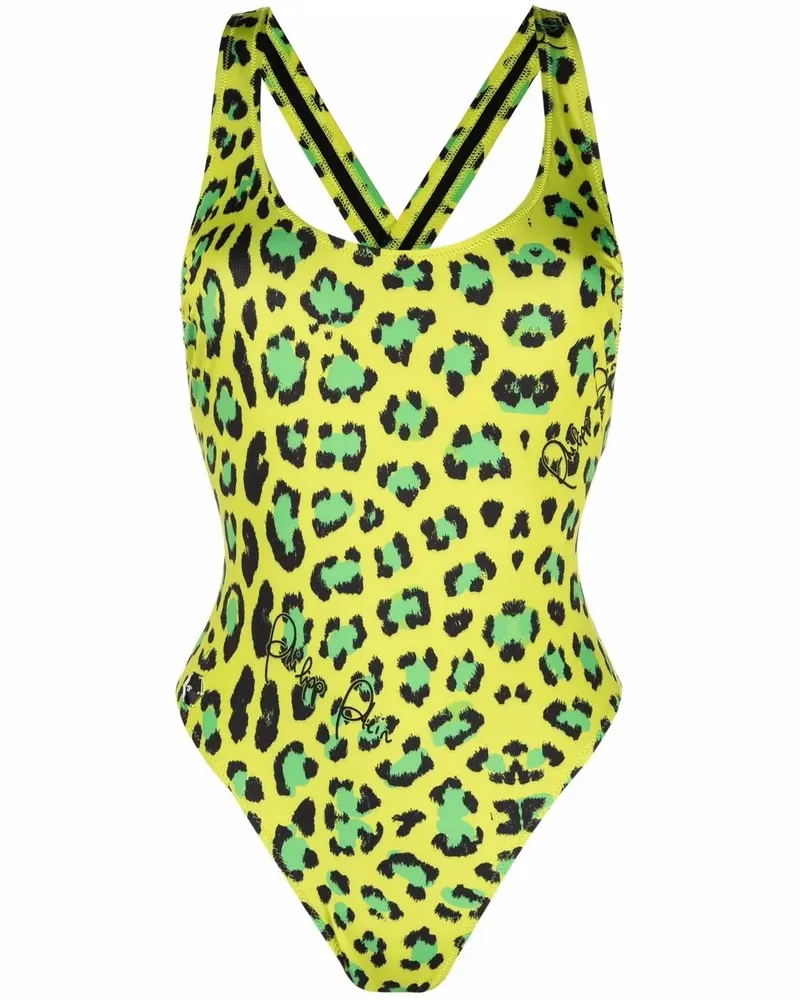Philipp Plein Badeanzug mit Leoparden-Print - Grün Grün