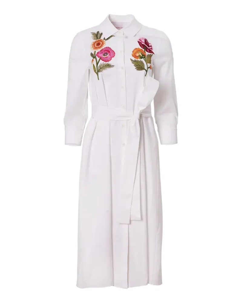 Carolina Herrera New York embroidered shirt dress with belt - Weiß Weiß