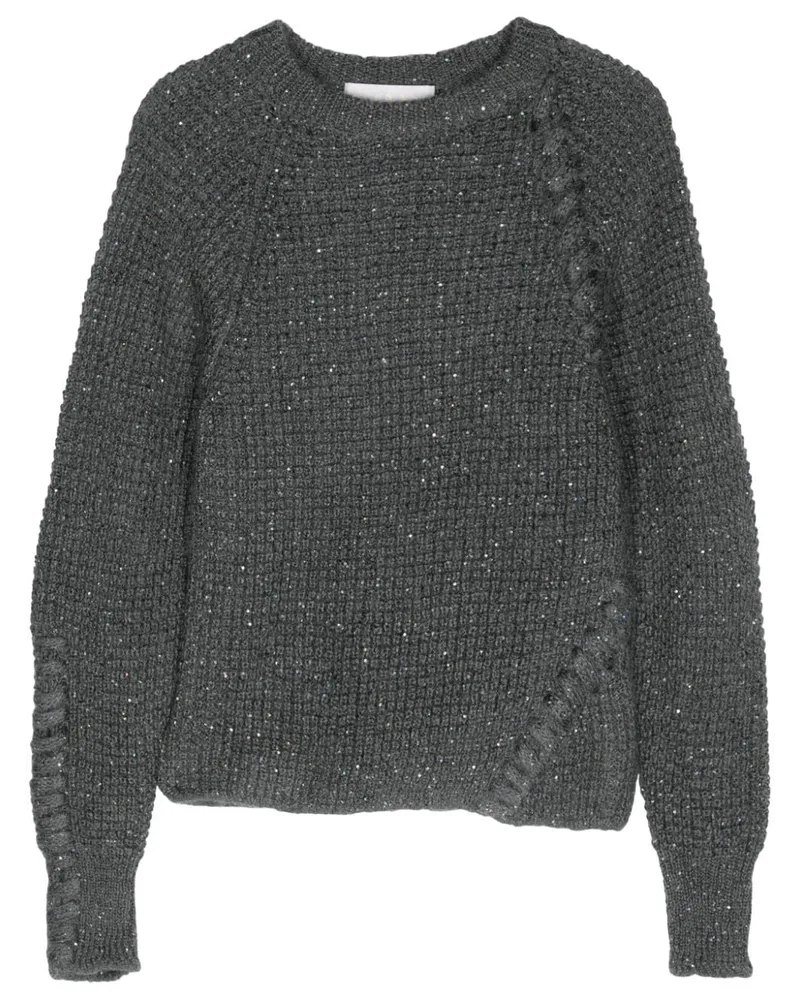 Genny Pullover mit Pailletten - Grau Grau