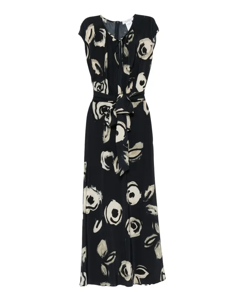 Max Mara floral-print tie-waist dress - Blau Blau