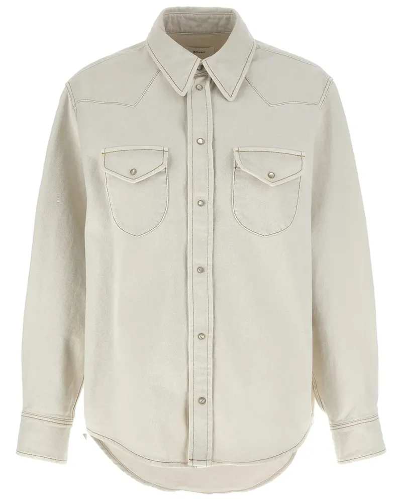 Bally Klassisches Jeanshemd - Weiß Weiß