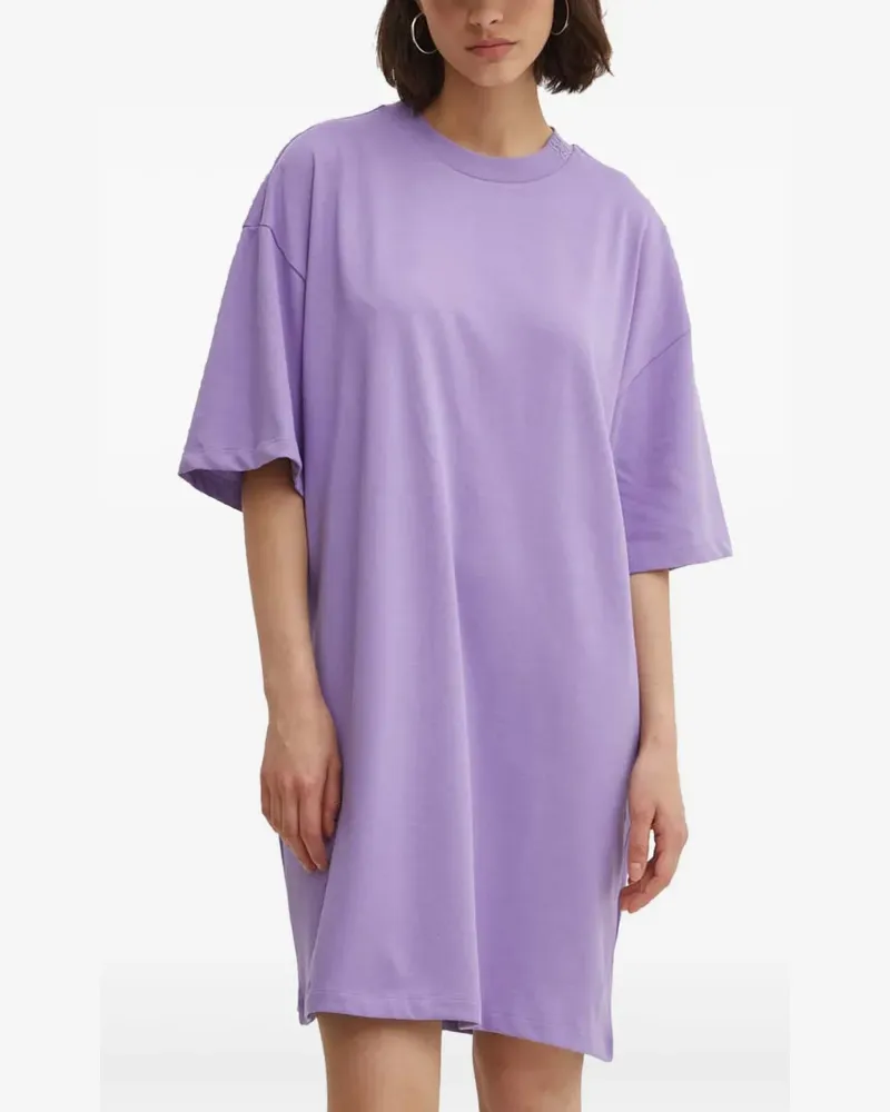 HUGO BOSS Besticktes T-Shirt-Minikleid - Violett Violett