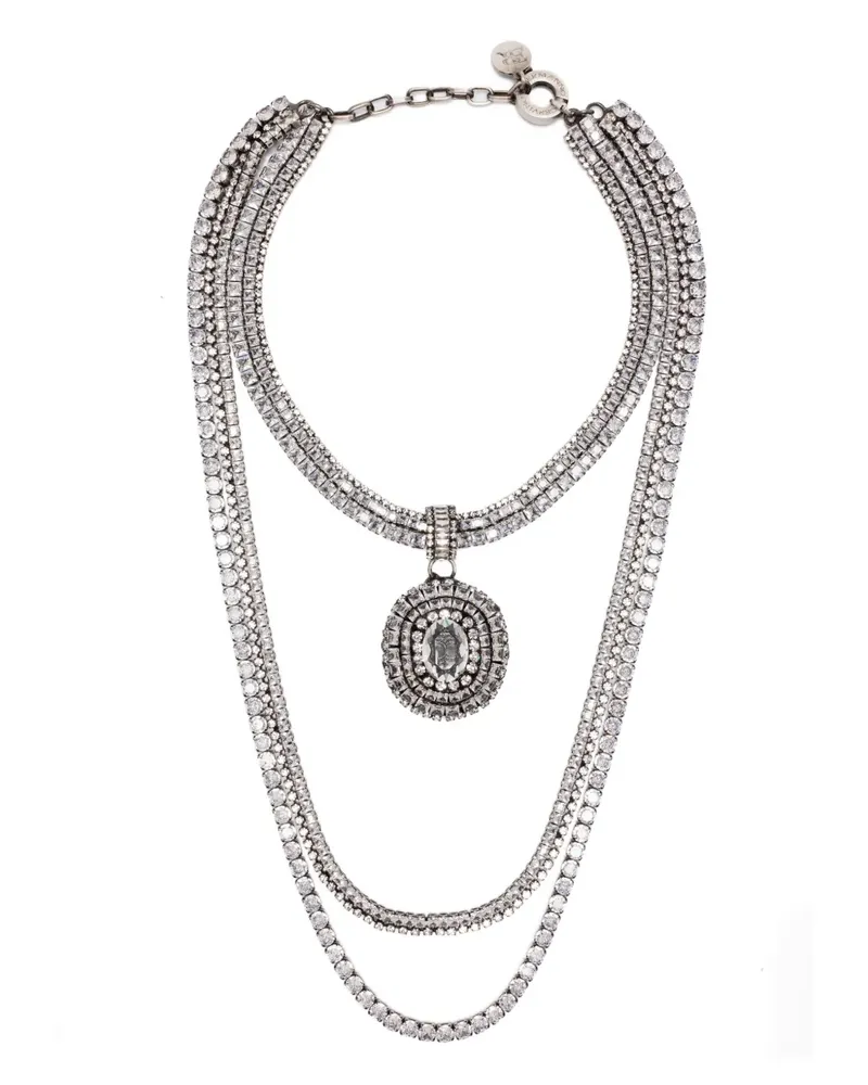 Ermanno Scervino Halskette mit Kristallanhänger - Silber Silber