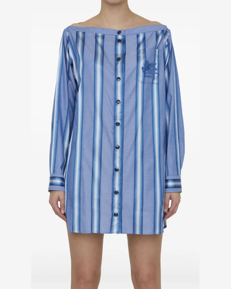 Etro Gestreiftes Hemdkleid - Blau Blau