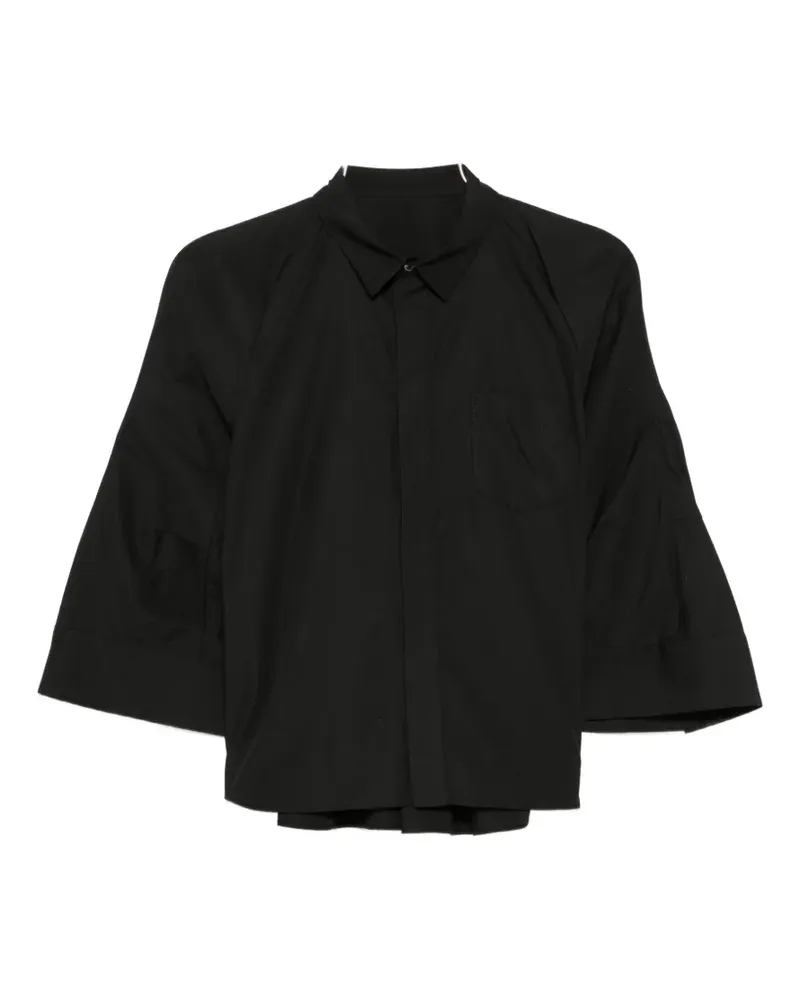 Sacai flared-sleeve shirt - Schwarz Schwarz