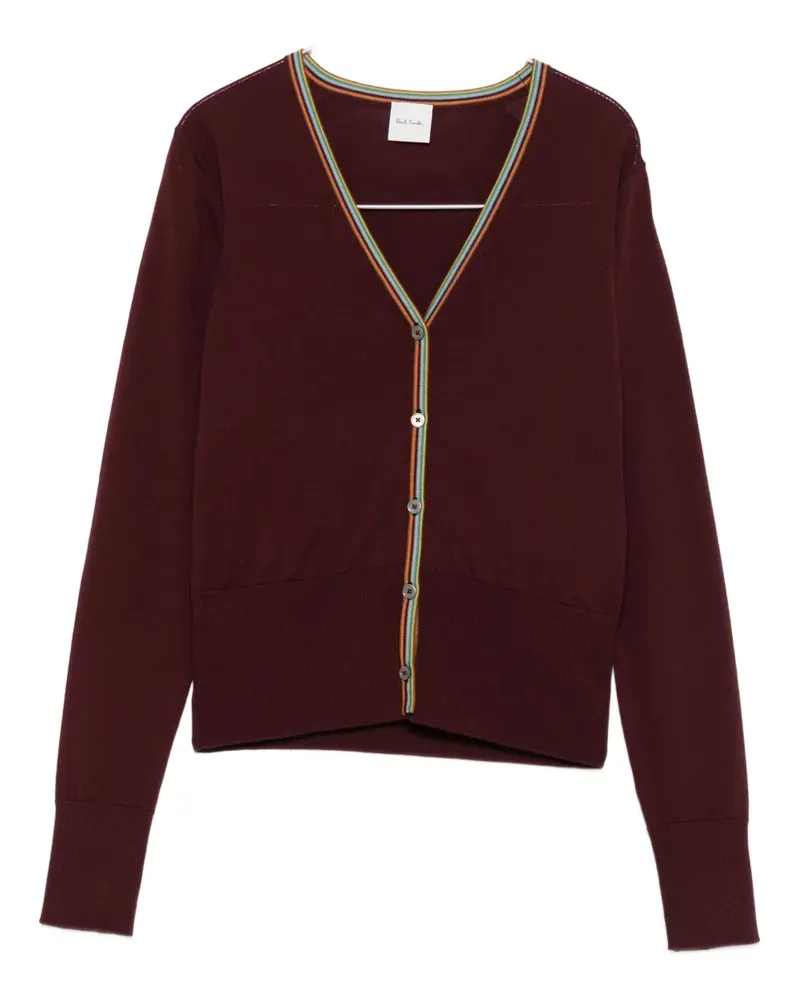 Paul Smith Cardigan mit Signature Stripe-Besatz - Rot Rot