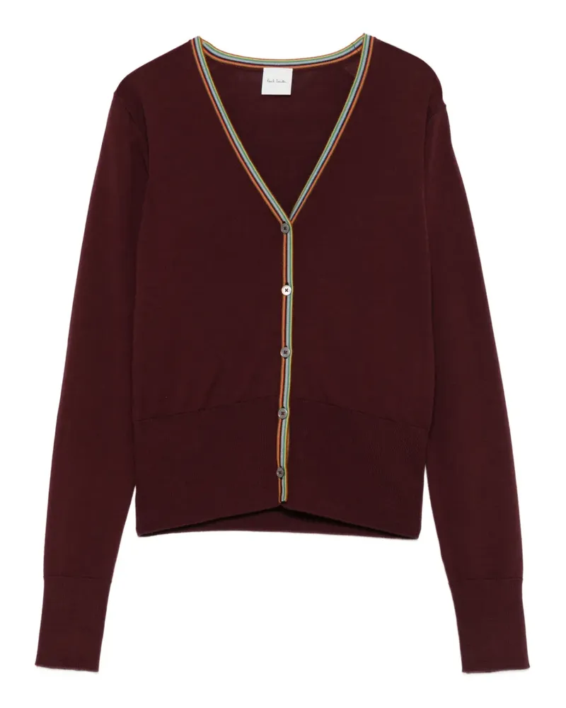 Paul Smith Cardigan mit Signature Stripe-Besatz - Rot Rot