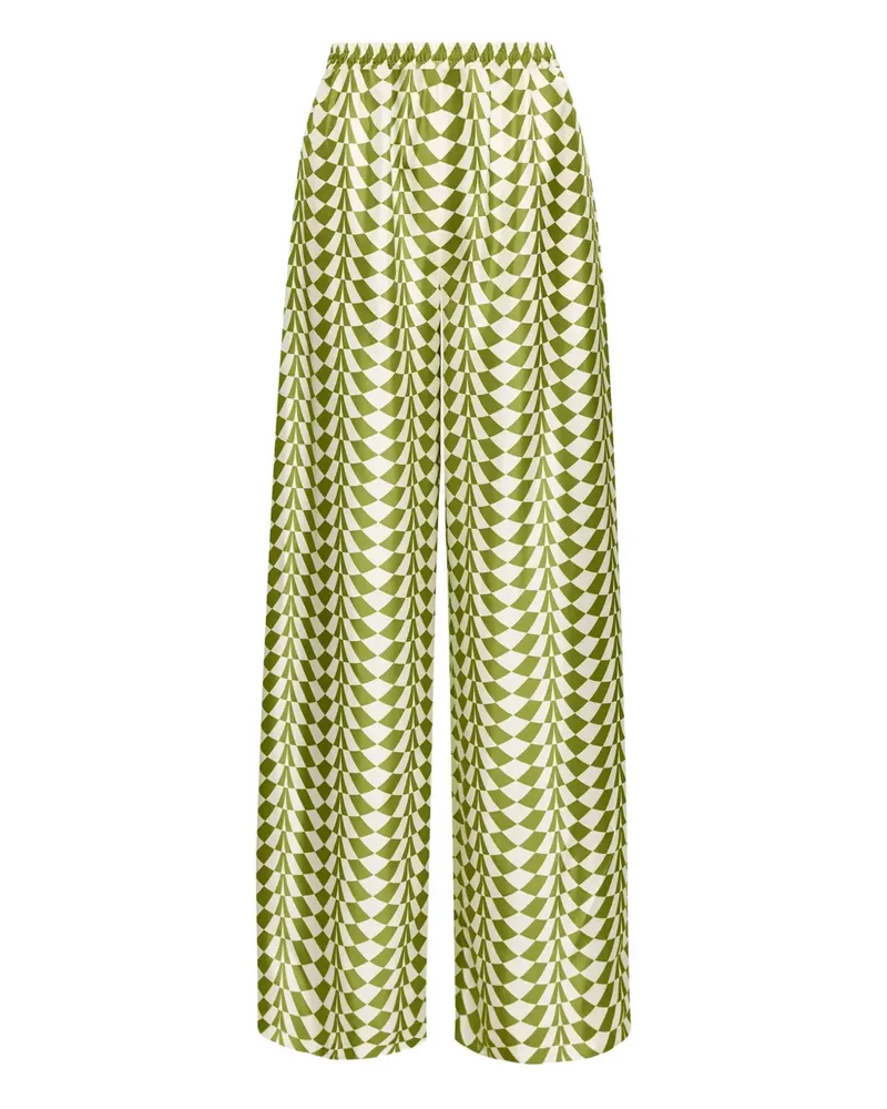 Oscar de la Renta Geo Hose aus Seide - Grün Grün