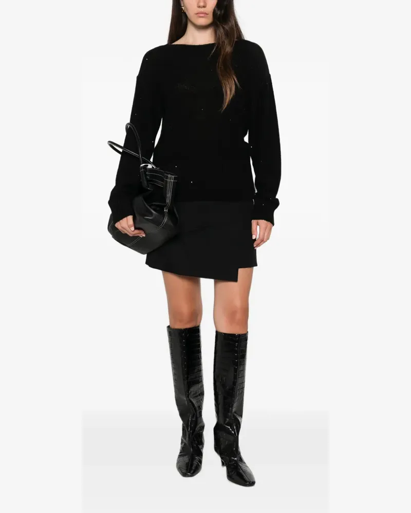 Liviana Conti sequin-embellished boat-neck sweater - Schwarz Schwarz