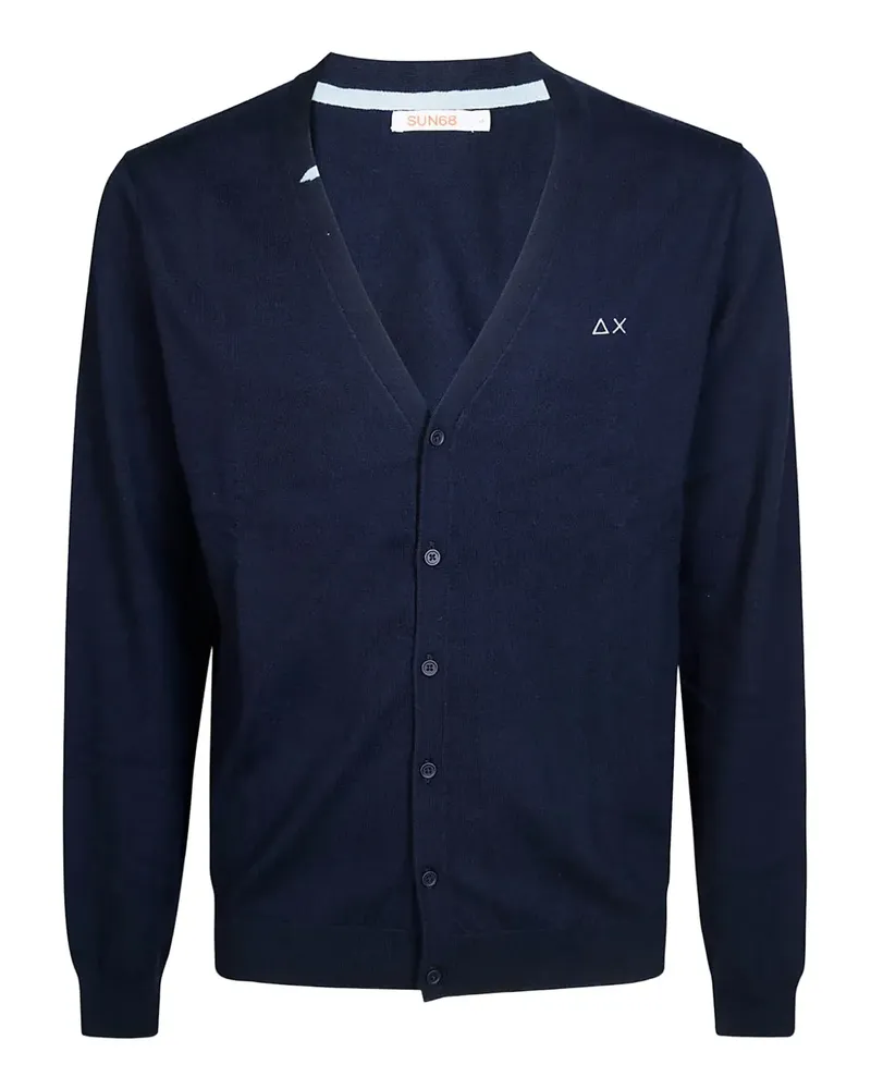 Sun68 Cardigan mit V-Ausschnitt - Blau Blau