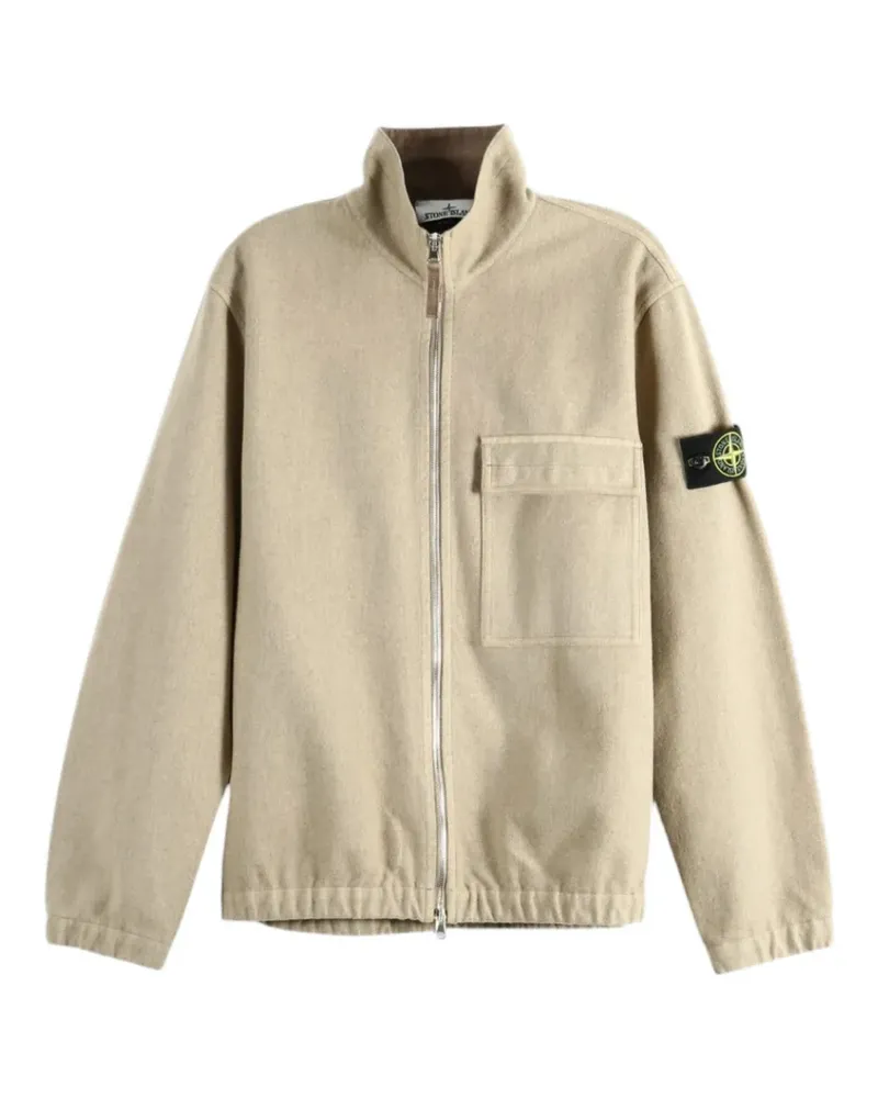 Stone Island 1200033 wool nylon flannel-TC shirt - Nude Nude