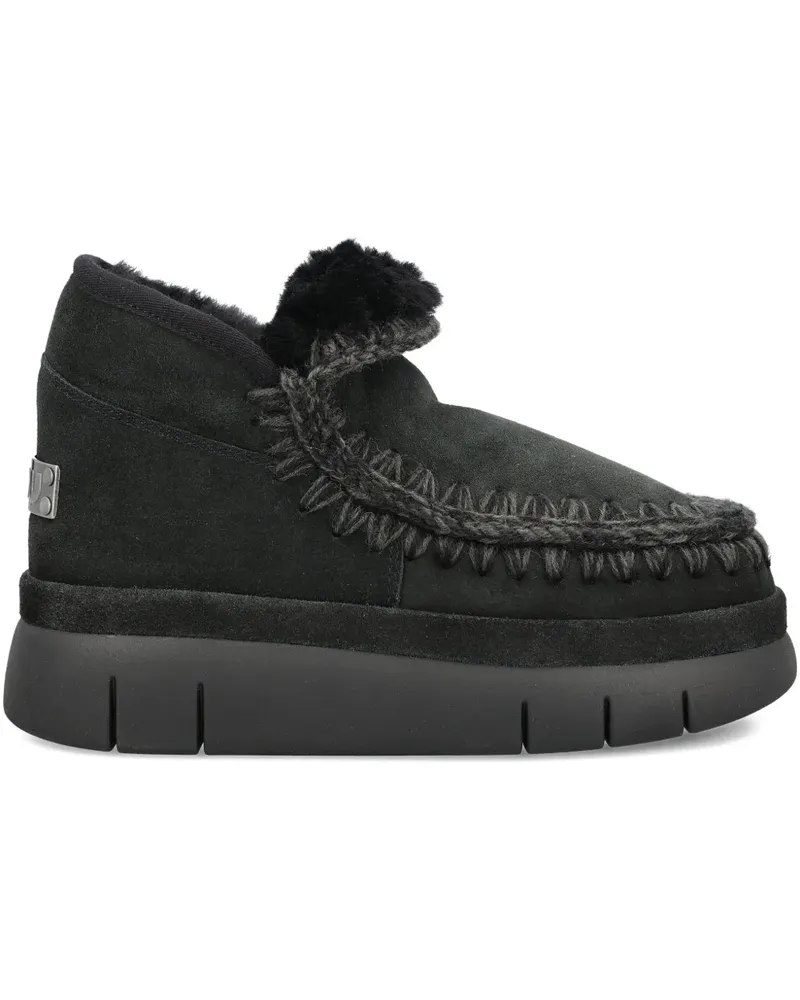 Mou Bounce braided-trim shearling ankle boots - Schwarz Schwarz
