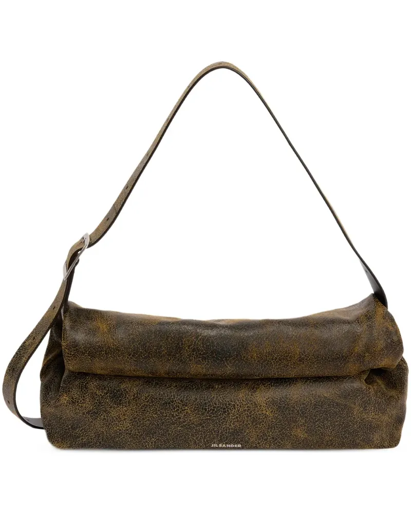 Jil Sander Mittelgroße Rollup Kuriertasche - Schwarz Schwarz