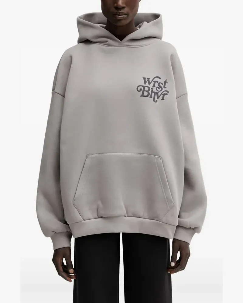 WRSTBHVR Reen V2 logo-print pouch-pocket hoodie - Grau Grau