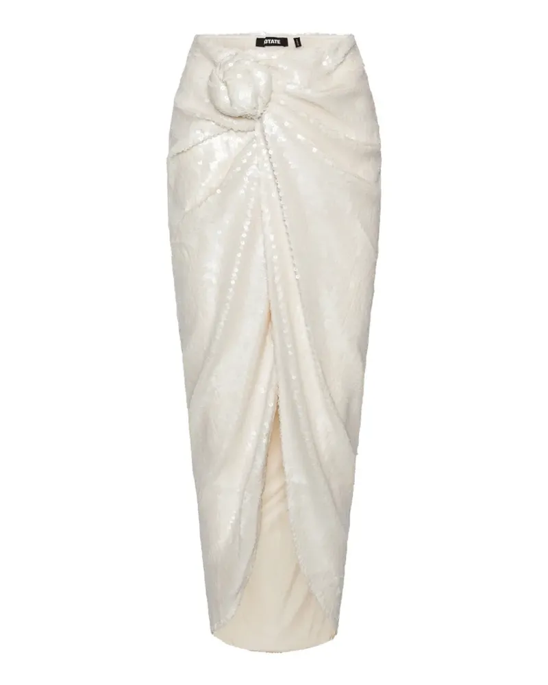 ROTATE Birger Christensen sequins knot skirt - Nude Nude