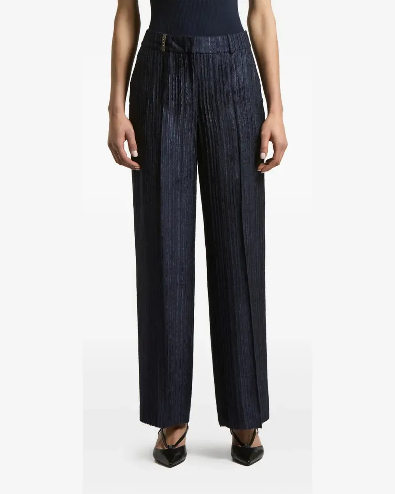 Peserico pleated-texture trousers - Blau Blau