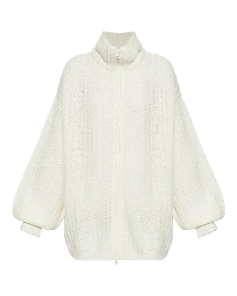 Lisa Yang Moralie balloon-sleeve zip cardigan - Weiß Weiß