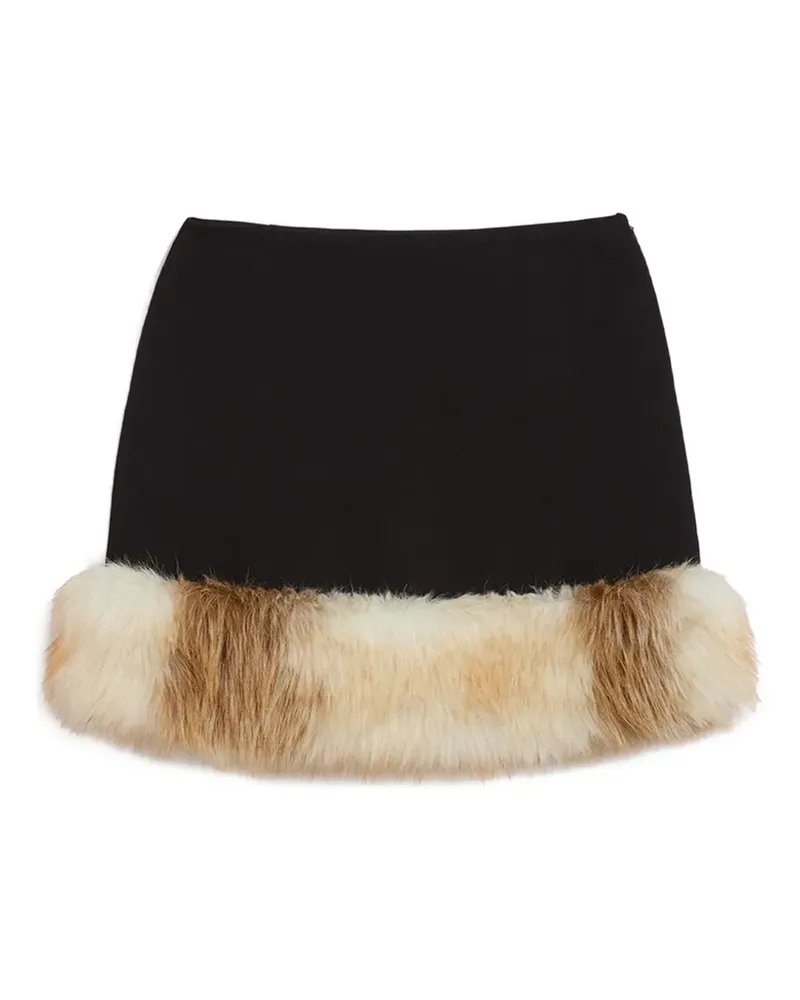 APPARIS Meadow Minirock mit Besatz aus Faux Fur - Schwarz Schwarz