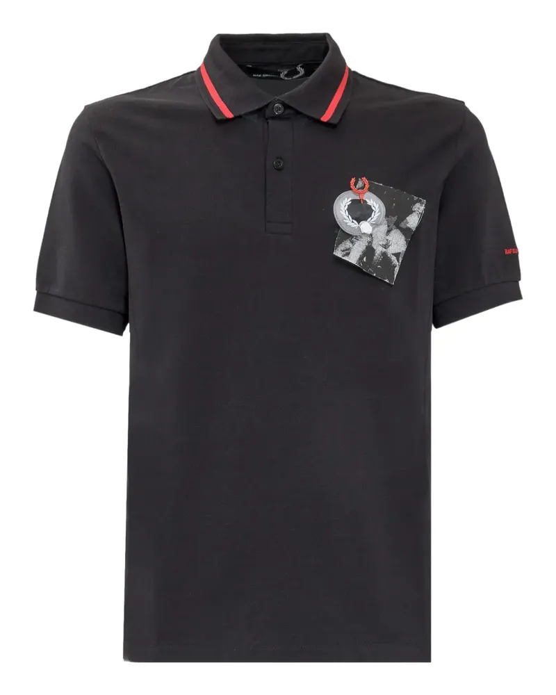 Raf Simons Poloshirt mit Logo-Applikation - Schwarz Schwarz