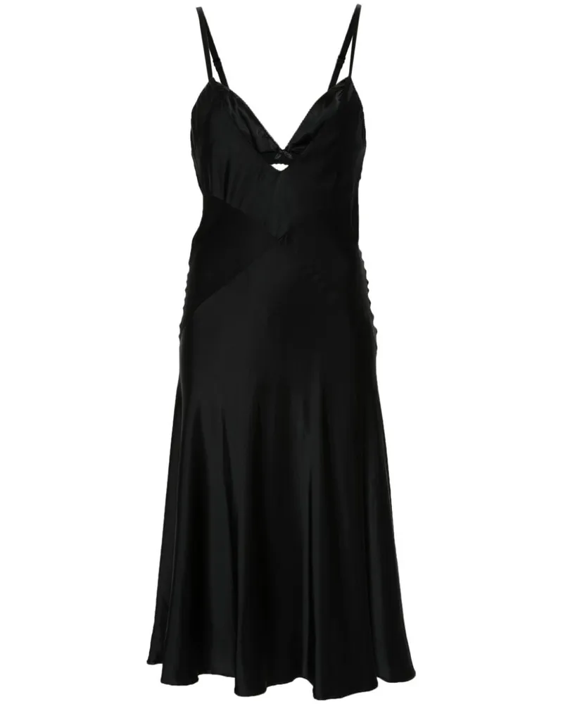 John Richmond Midikleid aus Satin - Schwarz Schwarz