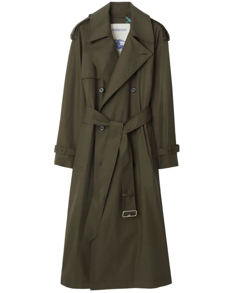 Burberry Doppelreihiger Trenchcoat - Grün Grün