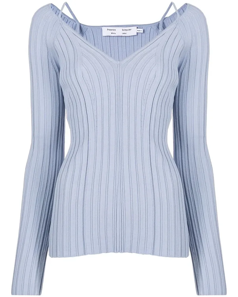 Proenza Schouler Geripptes Strickoberteil - Blau Blau