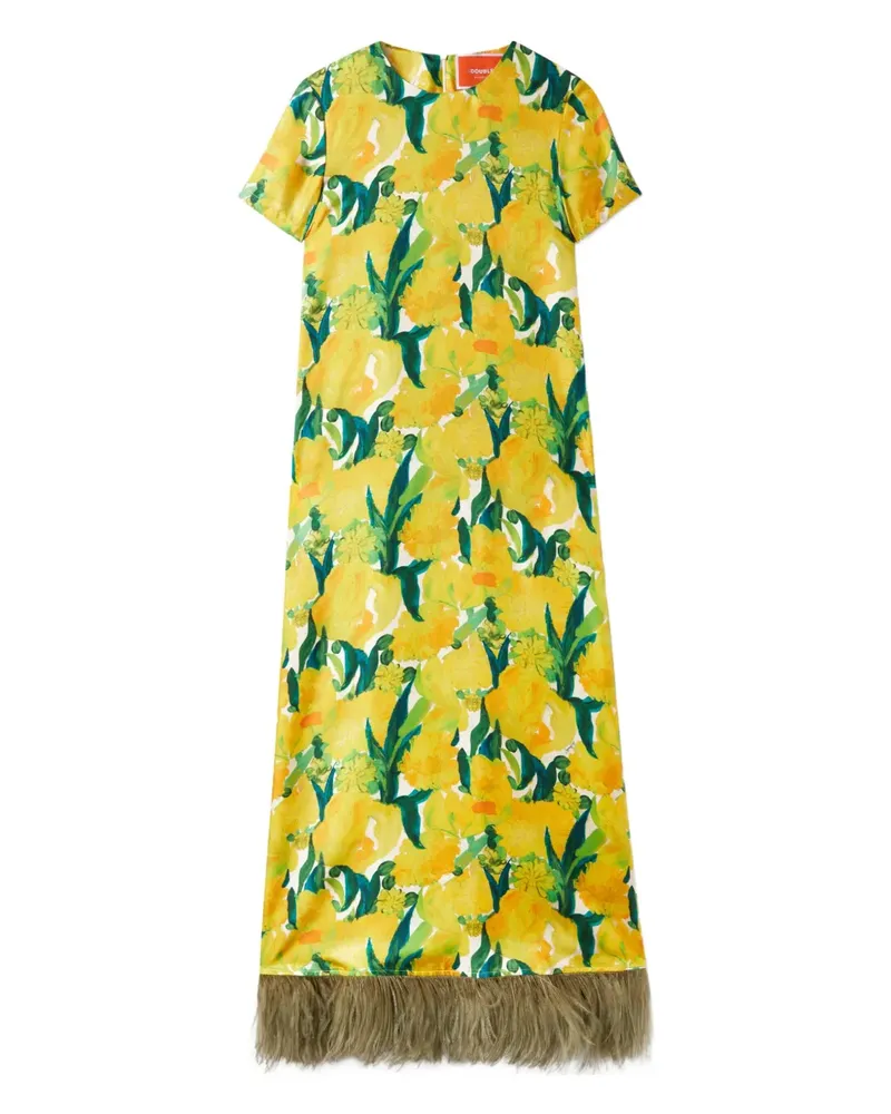 La DoubleJ Swing Maxikleid mit Blumenprint - Gelb Gelb