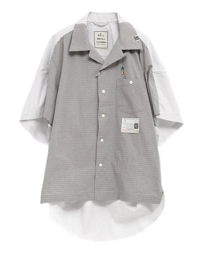 MIHARAYASUHIRO Kariertes Hemd im Layering-Look - Weiß Weiß