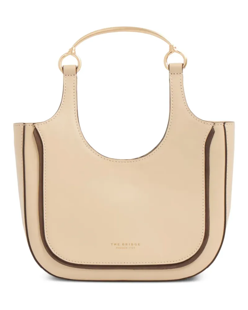 The Bridge metal handle leather mini clutch bag - Nude Nude