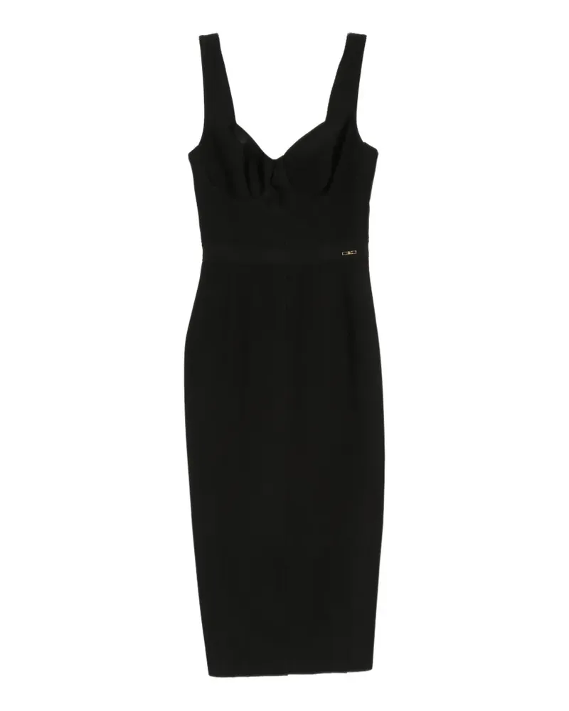 Elisabetta Franchi sweetheart-neck panelled midi dress - Schwarz Schwarz