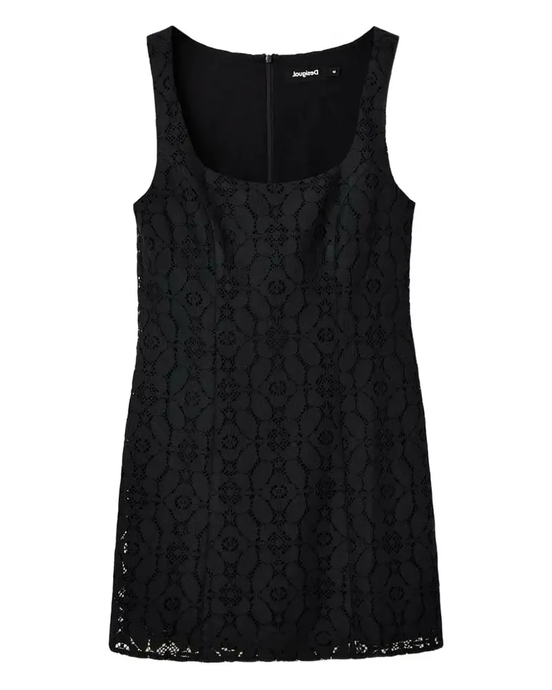 Desigual Minikleid aus Spitze mit Blumenmuster - Schwarz Schwarz