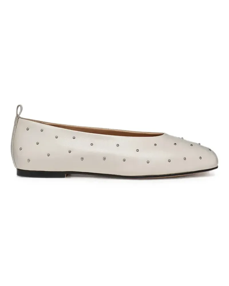 Geox Marsilea stud-embellished leather ballet flats - Nude Nude