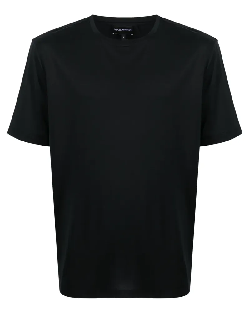 Emporio Armani T-Shirt mit Logo-Stickerei - Schwarz Schwarz