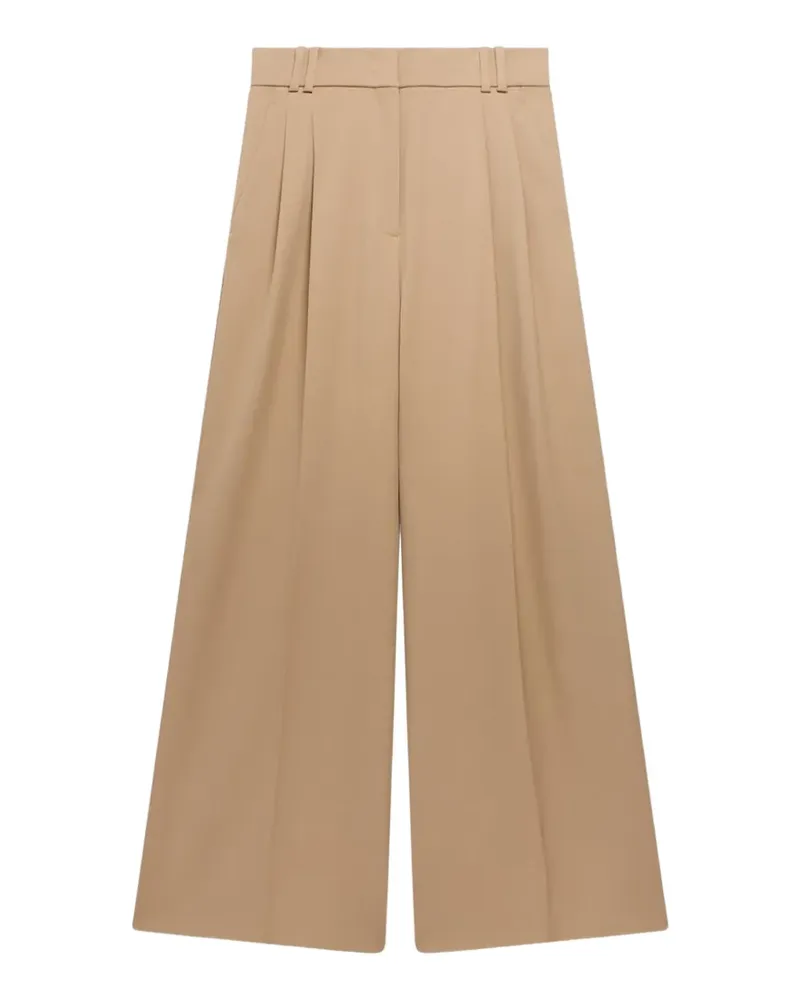 Another Tomorrow twill pleated trousers - Nude Nude