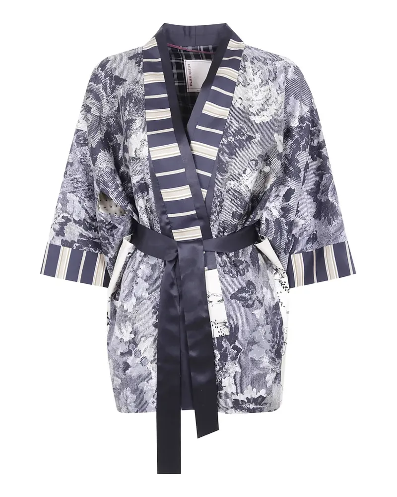 Antonio Marras Cardigan-Mantel mit Blumenprint und Gürtel - Grau Grau