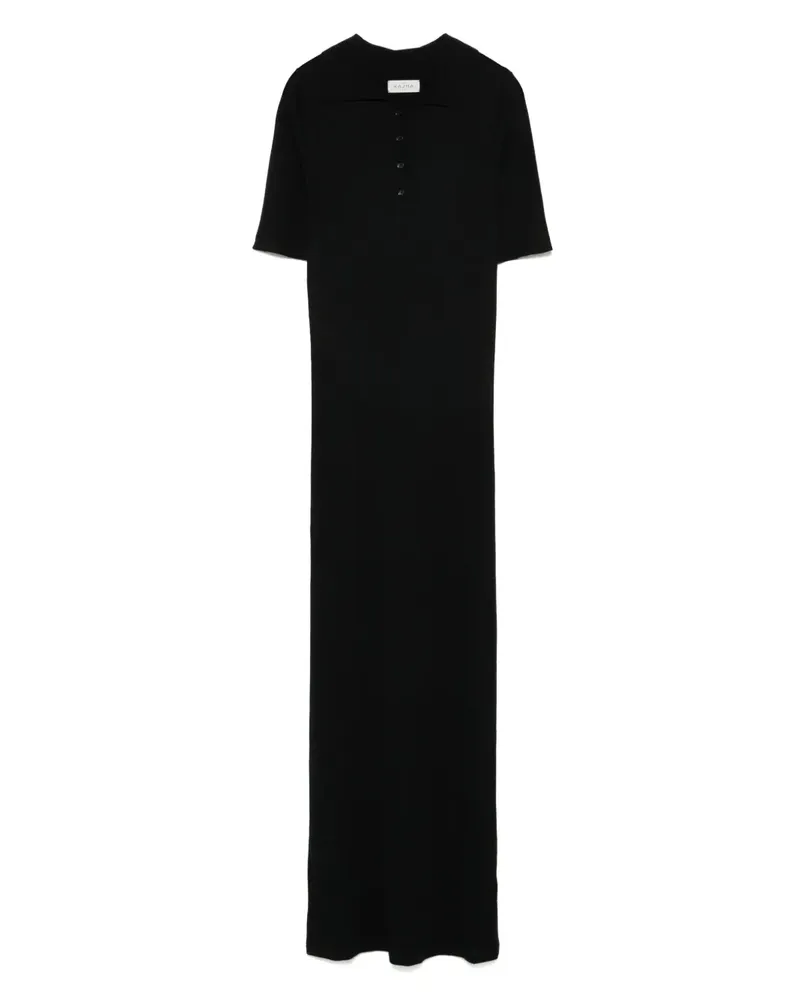 Le Kasha 1918 Maxikleid aus geripptem Strick - Schwarz Schwarz