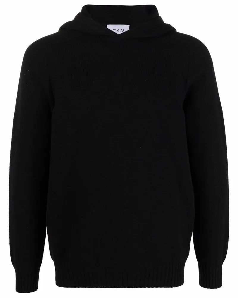 D4.0 Hoodie aus Wolle - Schwarz Schwarz