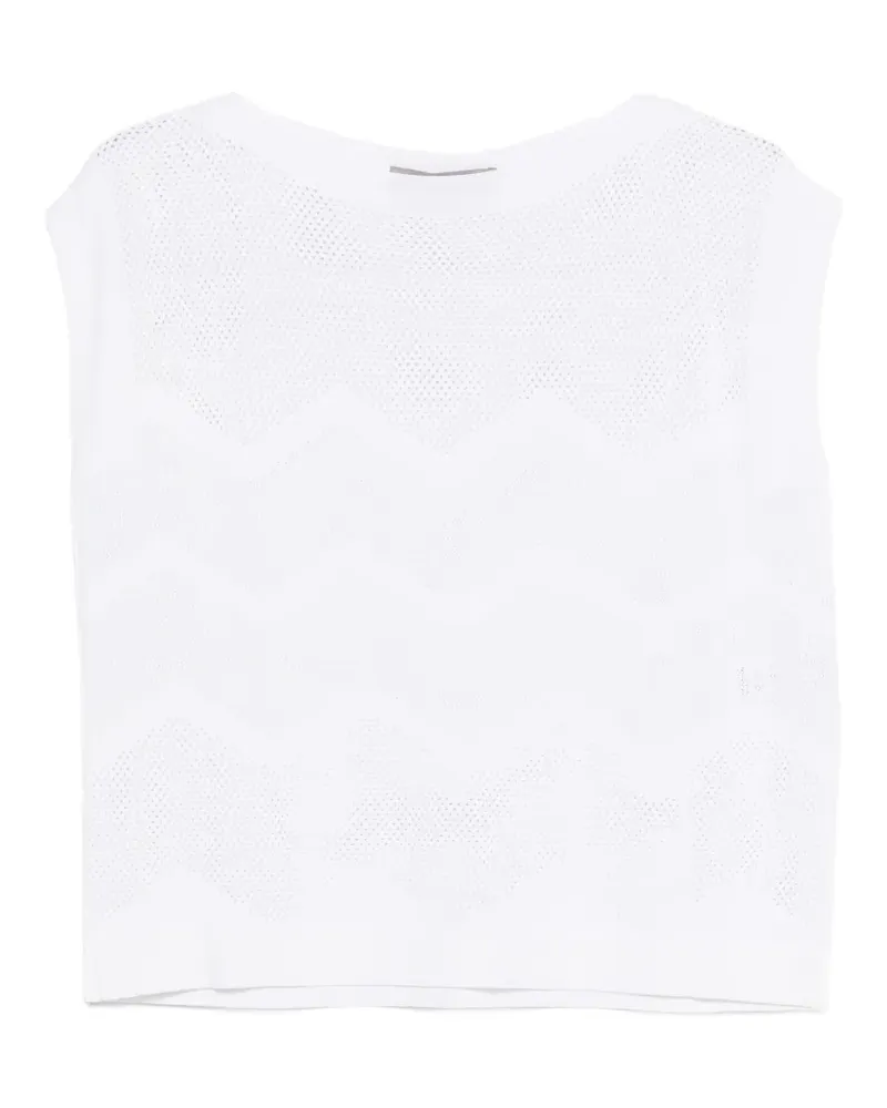 D.EXTERIOR Tanktop mit Zickzackmuster - Weiß Weiß