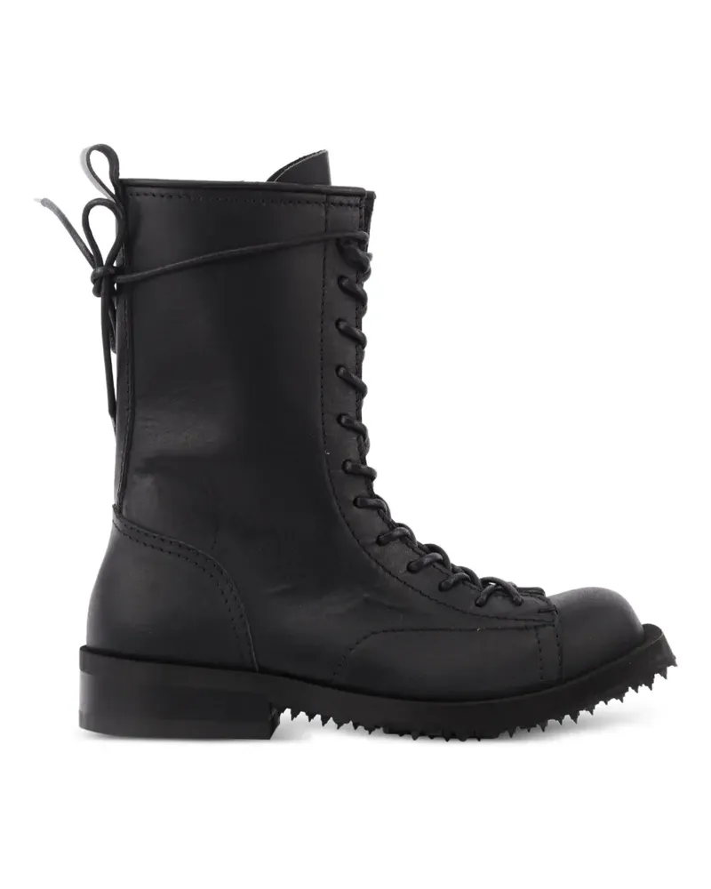 BePositive Bikerstiefel mit Schnürung - Schwarz Schwarz