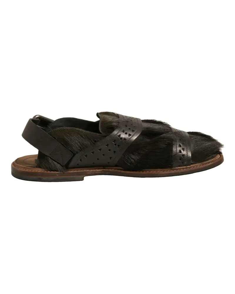 Dolce & Gabbana Haarkalb Sandalen mit perforierten Riemen - Braun Braun