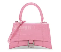 Hourglass crocodile-embossed tote bag - Rosa