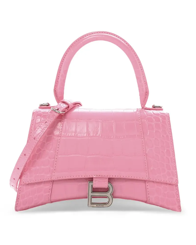 Balenciaga Hourglass crocodile-embossed tote bag - Rosa Rosa