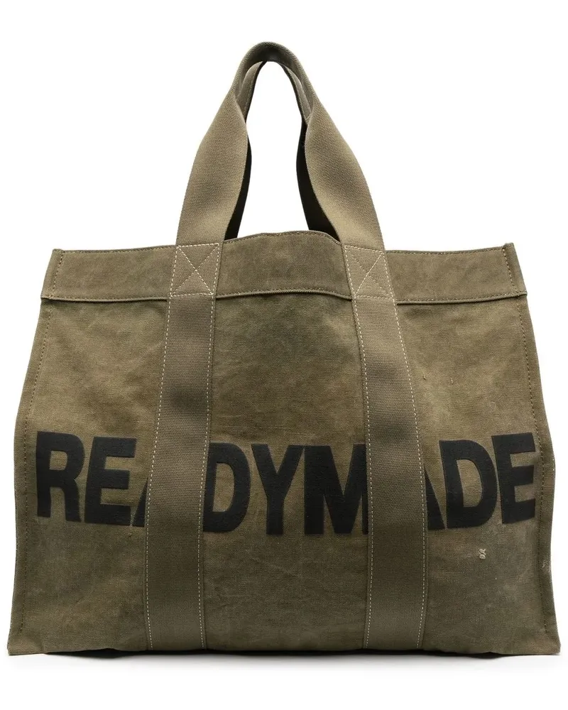 READYMADE Shopper mit Logo-Print - Grün Grün