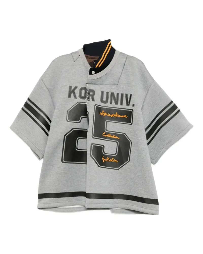 kolor T-Shirt mit grafischem Print - Grau Grau