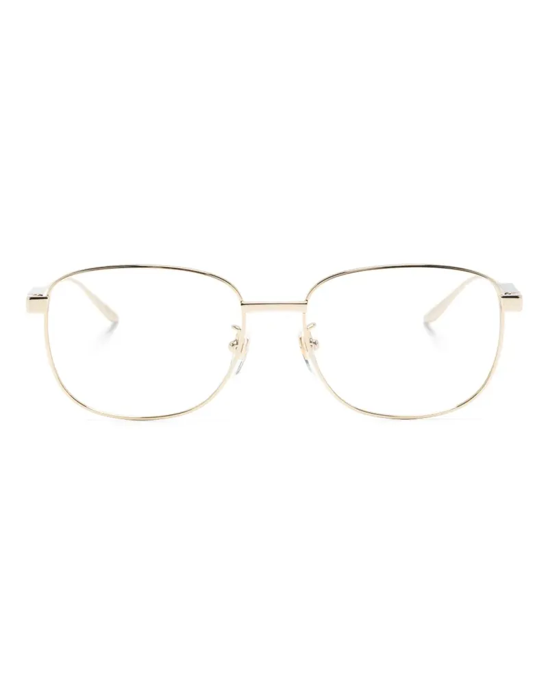 Gucci Eckige Brille mit Logo-Prägung - Gold Gold